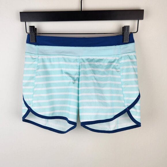 Ivivva by Lululemon Striped Workout Athletic Lined Shorts sz 12 - Picture 1 of 8